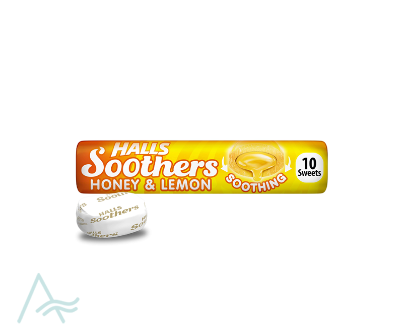 HALLS SOOTHERS REAL HONEY LEMON 45G