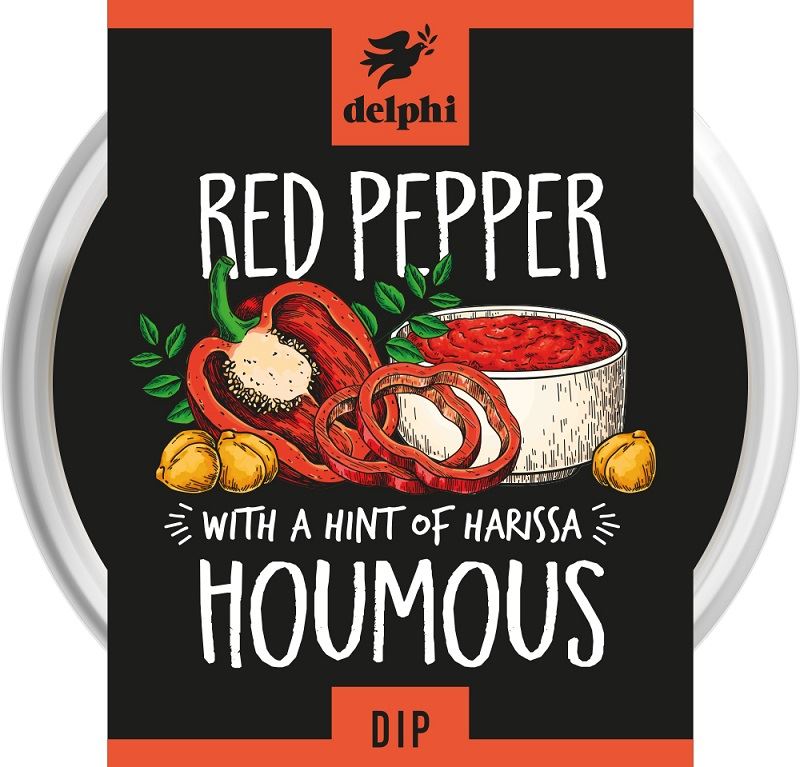 DELPHI HOUMOUS WITH RED PEPPER 170G