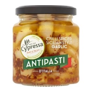 CYPRESSA ANTIPAST CHILLI&SPICE GARLIC 280 G