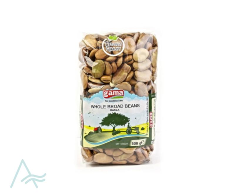 GAMA BROAD BEANS 800 GGama Whole Broad Beans should be in stock.  Gama Butun Bakla  As with all legumes, black eye beans are especially good sources of soluble fiber, which helps prevent type 2 diabet