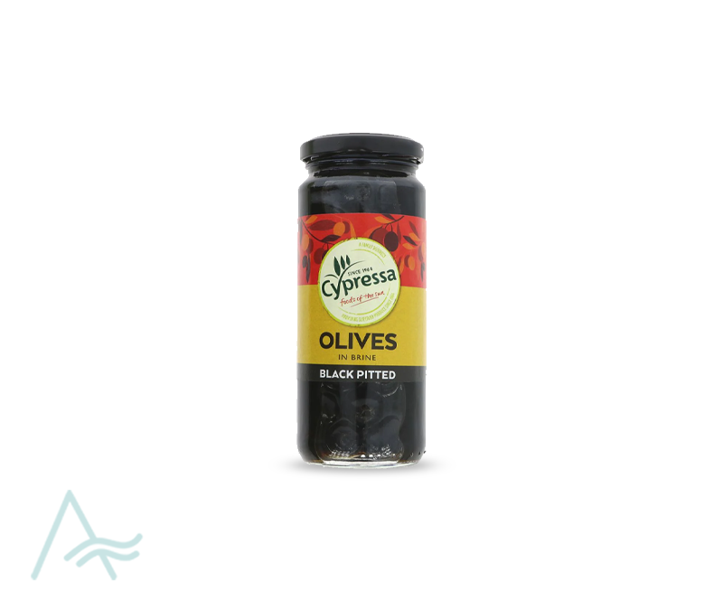 CYPRESSA PITTED BLACK OLIVES 340G