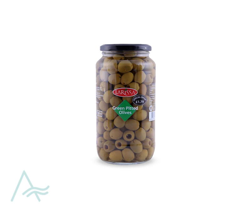 LARISSA PITTED GREEN OLIVES 935GR