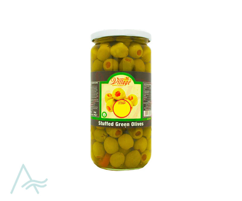 VILLAGE STUFFED GREEN OLIVES 700G