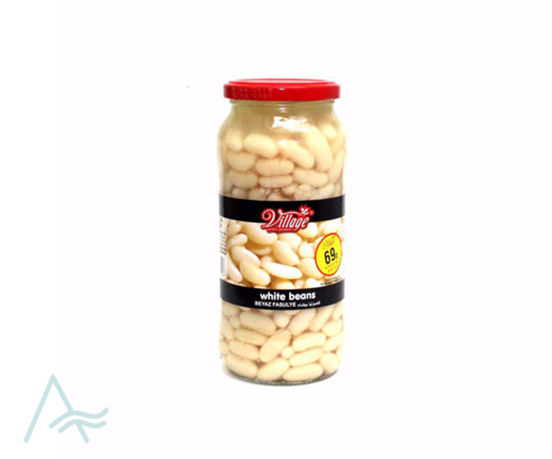 VILLAGE VHITEVBEANS WHITE VEGATABLE JAR 540 G