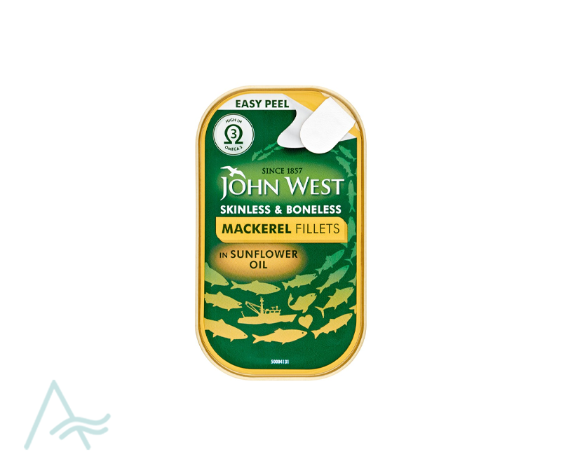 JOHN WEST MACKEREL IN SUNFLOWER OIL 115 G